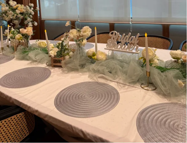 Bridal shower table setting