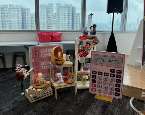 Corporate event floral and branding decor