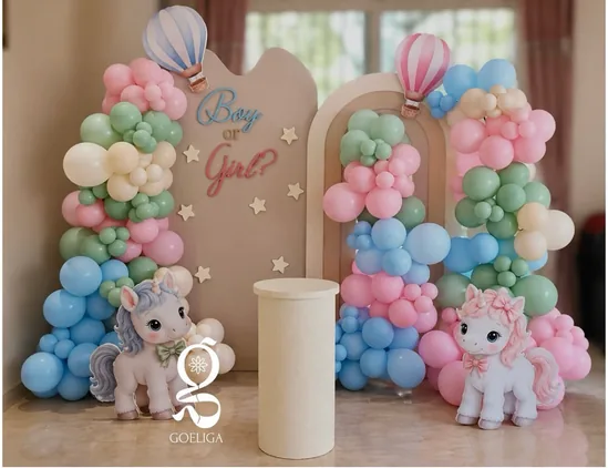 Gender reveal party decoration